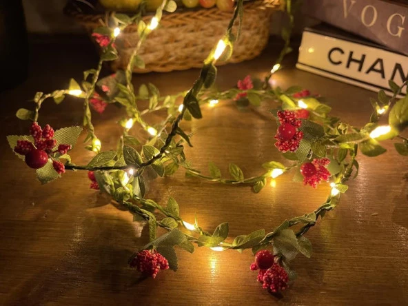 Nettenevime Led Kokina Sarmaşık Işıklı Yapay Sarmaşık Yılbaşı Çiçeği ve Peri Led 300cm - 4