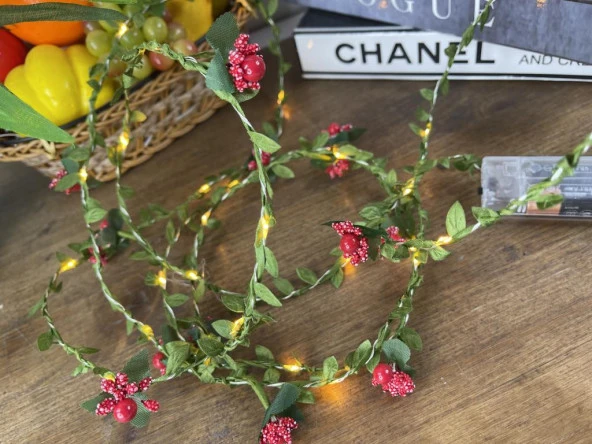 Nettenevime Led Kokina Sarmaşık Işıklı Yapay Sarmaşık Yılbaşı Çiçeği ve Peri Led 300cm - 6