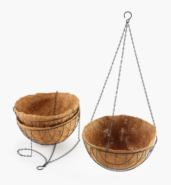 Nettenevime Sarkaç Çiçek Sepeti Coco Elyaf Makreme Saksı 30 cm - 6