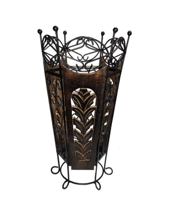 Nettenevime Dekoratif Şemsiyelik Ahşap El Oyma Hindistan dan İthal