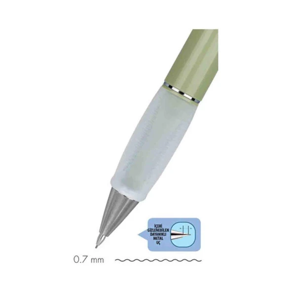 Serve Deep Mekanik Uçlu Kalem Toprak Tonları 0.7 mm Yaprak Yeşili - Resim 3
