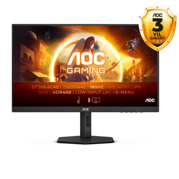 Aoc 27" Q27G4X 0.5ms 180hz HDMI,DisplayPort Adaptive Sync 2K FAST IPS Gaming Monitör