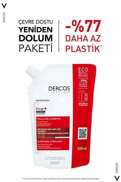 Vichy Dercos Energising Saç Dökülmesine Karşı Şampuan 500 ml - 5