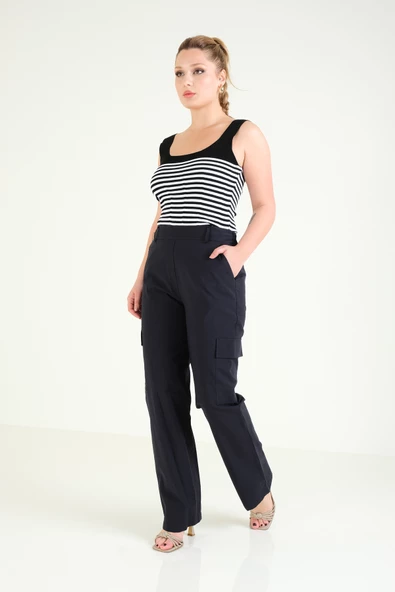 Kadın Paraşüt Pantolon Lacivert - 6