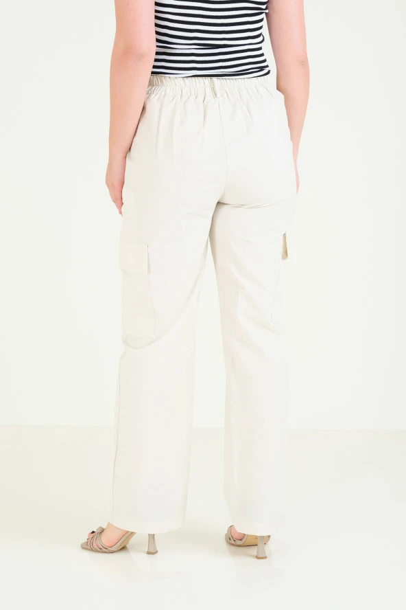 Kadın Paraşüt Pantolon Taş - 6