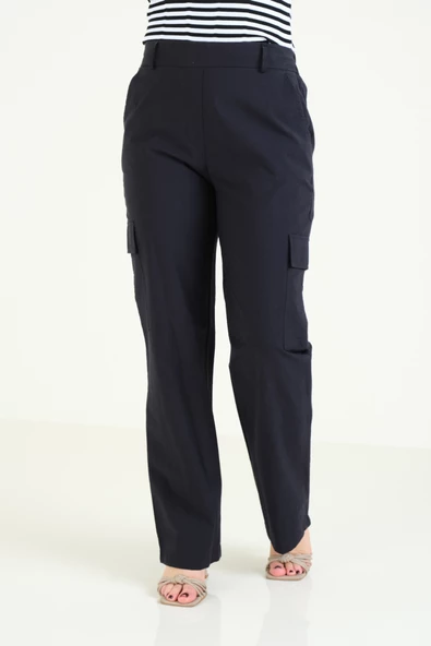Kadın Paraşüt Pantolon Lacivert - 2
