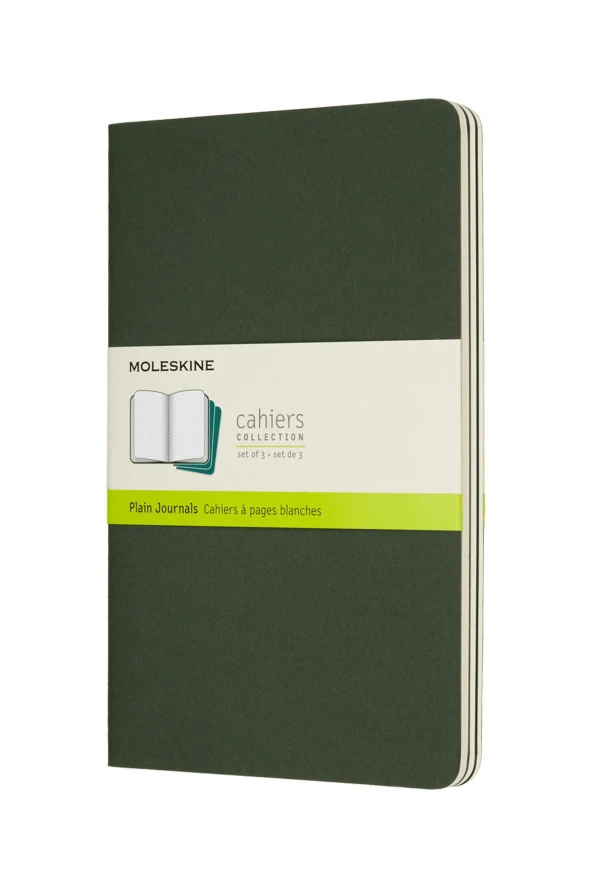 Cahier Large 3'lü Çizgisiz Not Defter, 13x21cm
