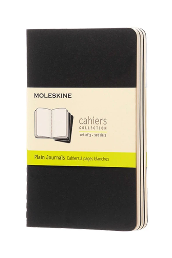 Cahier Large 3'lü Çizgisiz Not Defter, 13x21cm