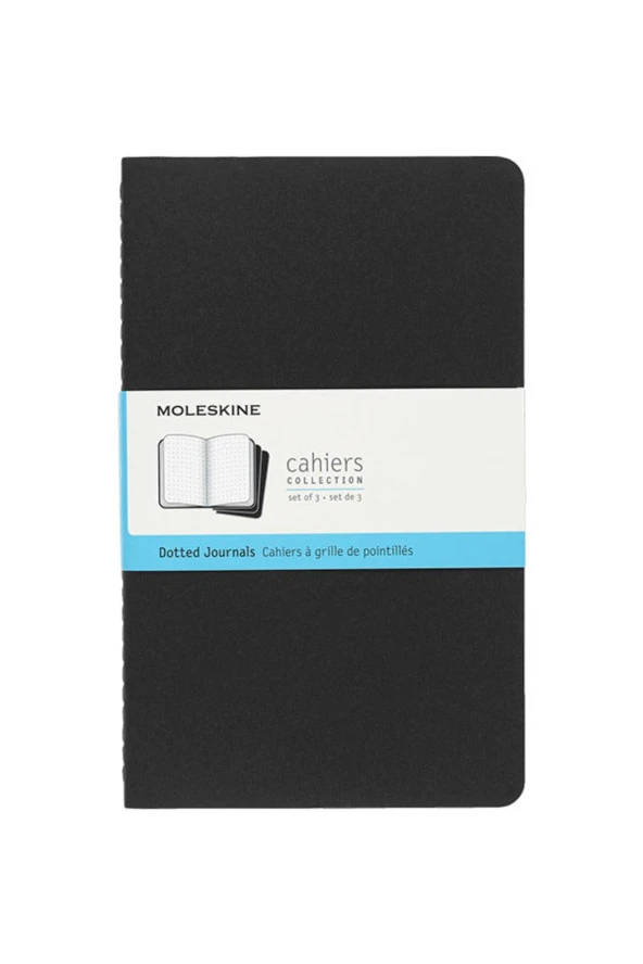 Cahier Large 3'lü Noktalı Journal Not Defter, 13x21cm Siyah