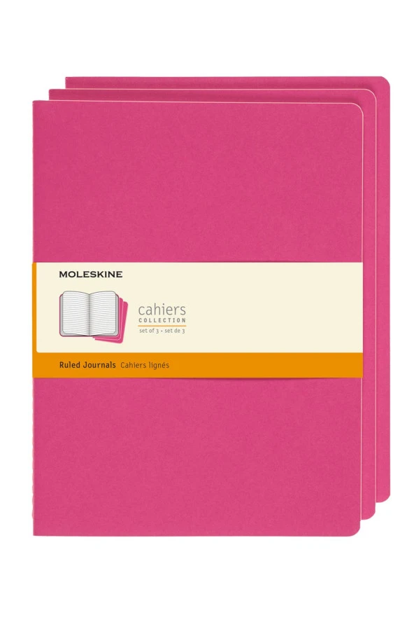 Cahier XL 3'lü Çizgili Not Defter, 19x25cm