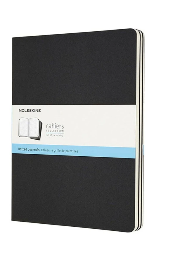 Cahier XL 3'lü Noktalı Not Defter, 19x25cm Siyah ürün görseli