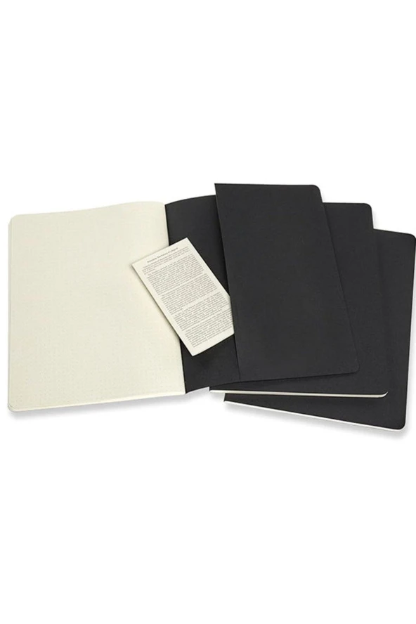 Cahier XL 3'lü Noktalı Not Defter, 19x25cm Siyah - Resim 5