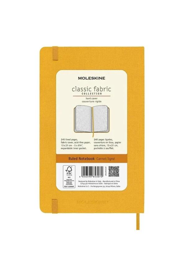 Premium Koleksiyon Not Defteri Large 13x21cm Sert Tekstil Silk Kapak Çizgili 240 Sayfa ürün görseli