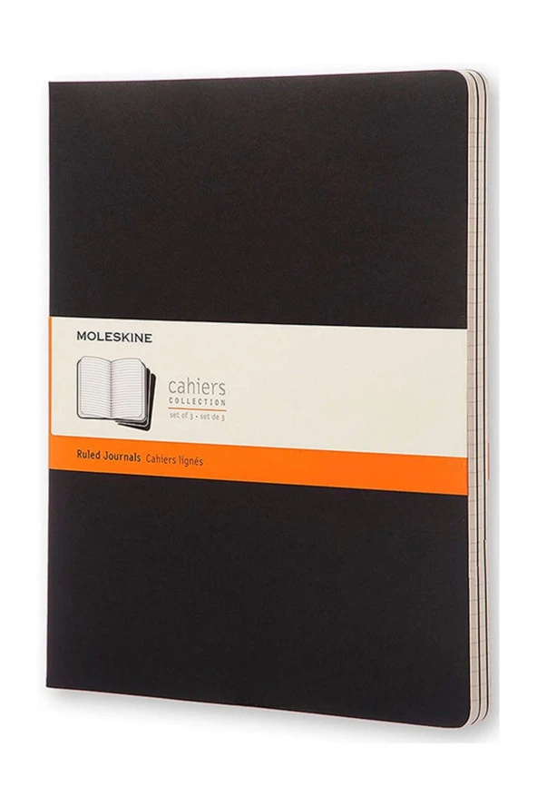 Cahier Xxl 3'lü Çizgili Not Defter, 21,6x27,9cm Siyah