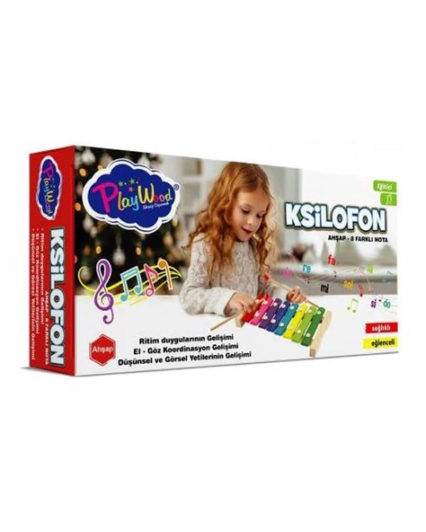 Playwood Ahşap Eğitici Ksilofon 8 Farklı Nota Ony-405