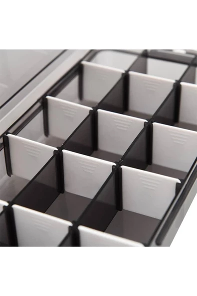 15 Bölmeli Ayarlanabilir Takı Organizeri, Boncuk Küpe Kolye Yüzük Toka Kutusu Düzenleyici Royaleks-LV-145 - 3