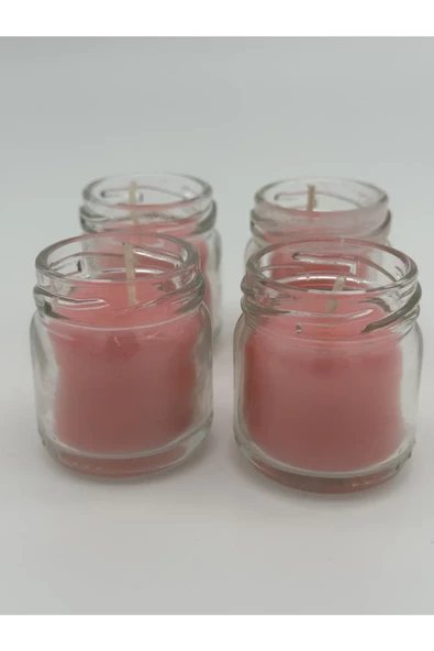 4'lü Set Çiçek Kokulu Mini Kavanoz Mum Royaleks-A1012 - 2