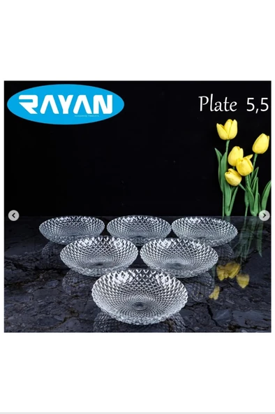 Plate Noktalı 6'lı Cam Çerezlik Royaleks-80972 - 2