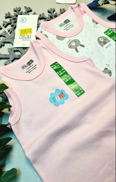 Kız Bebek Pembe  Hello Baby Yazlık Kolsuz Çıtçtıtlı Body Tulum 2 Adet - 4