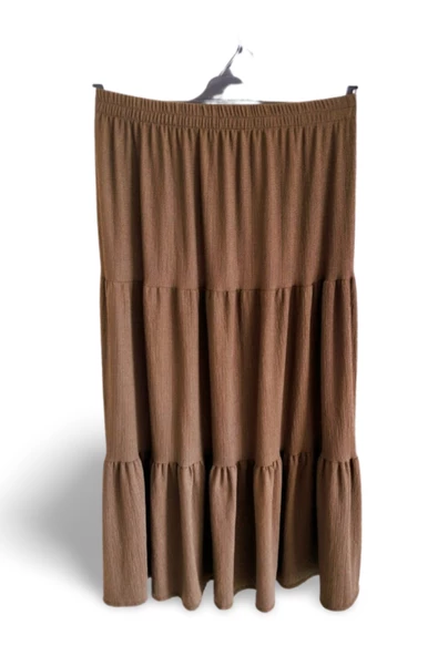 Beli Lastikli Bürümcek Kumaş Etek Anne Eteği Uzun Namaz Eteği Koyu Yeşil 44-52 beden - 2