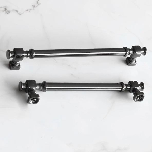 Talas Füme Düz Metal Kulp Kulpu 128 mm Mobilya Çekmece Mutfak Dolabı Dolap Kulpları Kulbu - 6