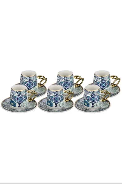 Paçi Etnik 6'lı Porselen Kahve Fincanı Royaleks-P-POR-101736 - 2