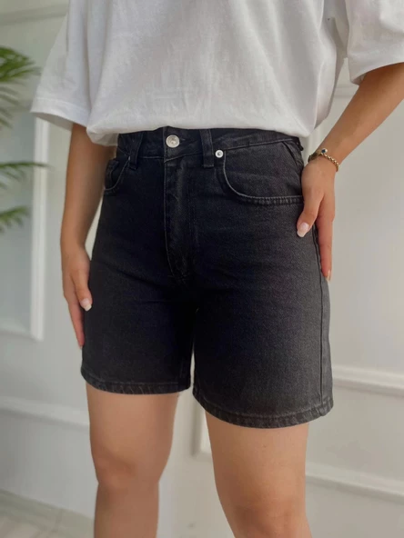 Kadın Şehir Boy Şort Siyah - Resim 3