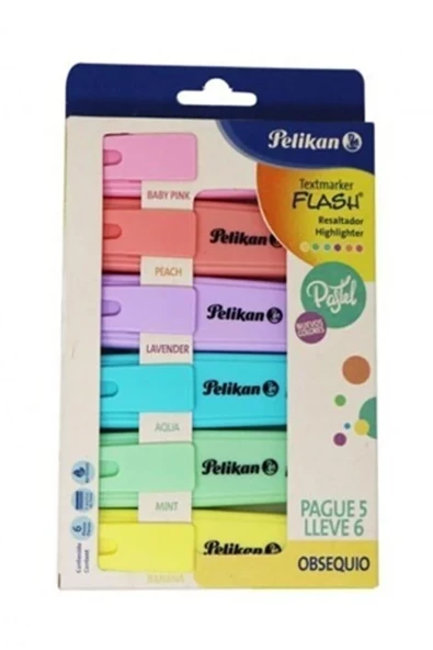 Pelikan Fosforlu Kalem (işaret Kalemi) Pastel 6 Renk