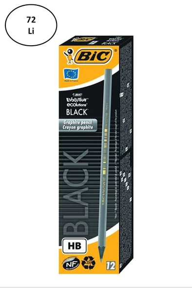 Bic Evolution Black HB Kurşun Kalem 72'li