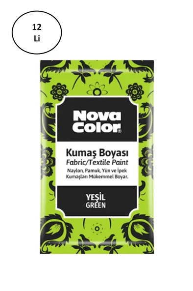 Nova Color 12 Gr Toz Kumaş Boyası Yeşil Nc-903 12'li