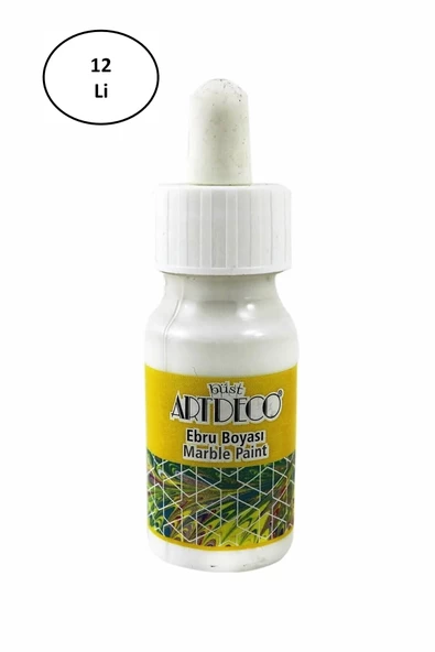 Artdeco Ebru Boyası 30 Ml Beyaz 12'li ürün görseli