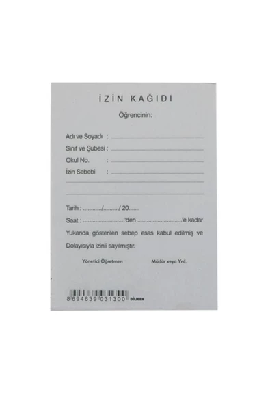 Kocaoluk İzin Kağıdı