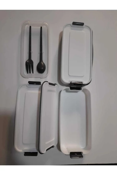 3 Katlı Beslenme Kabı Çatal Kaşık İçerisinde - 3