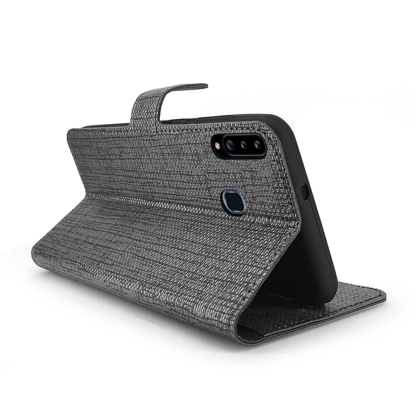 General Mobile GM 10 Kılıf FitCase Fabric Kapaklı Cüzdanlı - 4