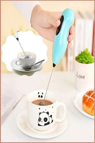 Mini Mixer Kahve Süt Köpürtücü Karıştırıcı Cappucino Mikser - Pratik Pilli Köpürtücü 1137 Bh - 3