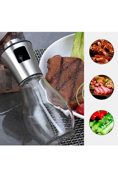 Sprey Yağdanlık Cam Şişe 200 Ml Kolay Püskürtme Zeytinyağı Sprey Şişesi - 4