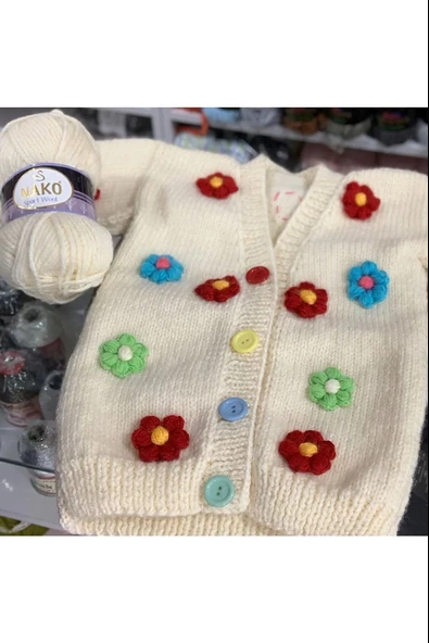 5 Adet Sport Wool Atkı Bere Ceket Yelek Örgü İpi Yünü No: 300 Ekru - 4