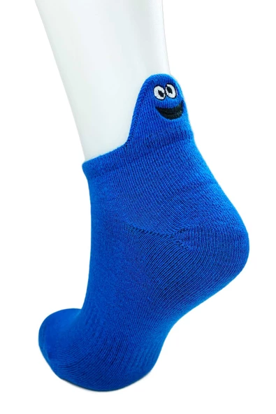 6 Çift Emoji Desen Nakış Baskılı Kadın Pamuklu Bilek Çorap - Resim 6