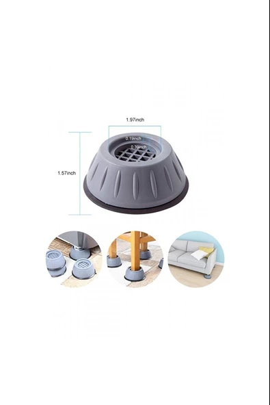 Gürültü Engelleyici Ve Kaymaz Titreşim Önleyici Kauçuk Ayak Pedleri Çamaşır Makinesi Stoper A1 - 2