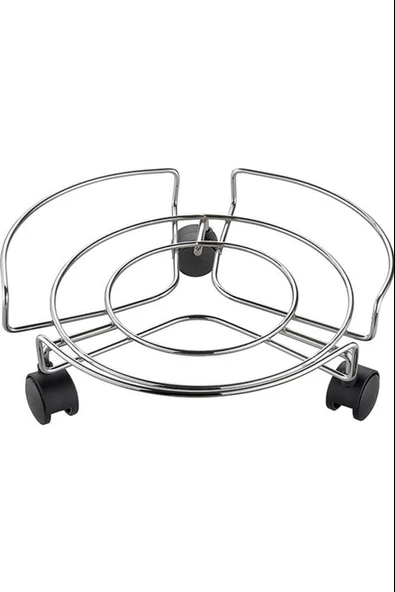Damacana Altlığı Taşıyıcı Tüp Saksı Damacana Altlığı Tekerlekli Taşıma Aparatı Krom Tüpçek - 3