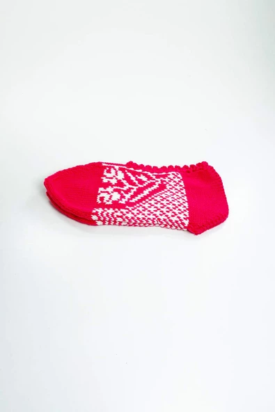 2 Çift El Örgüsü Kışlık Şık Kadın Yün Patik Set 8 - 3