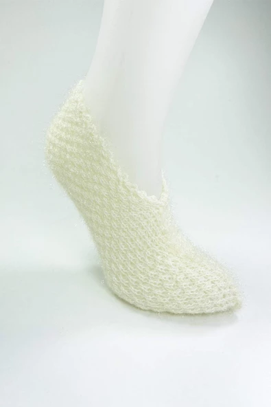 2 Çift El Örgüsü Kışlık Şık Kadın Yün Patik Set 4 - 3