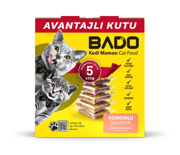 Bado Yavru Kedi Maması Somonlu 5x1kg ürün görseli