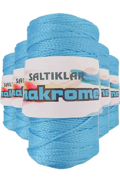5 Adet Polyester Makrome İpi 3050 Mavi 100 gr - 1