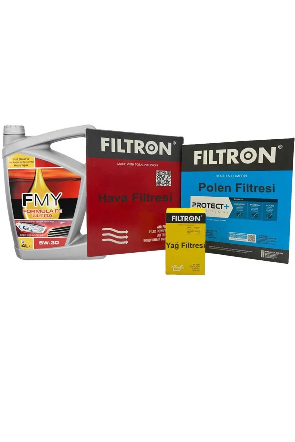 Ford Focus 3 1.6 TDCi Mann Filtron Filtre Seti 2011-2018 Hava+Yağ+Polen+Orj Motor Yağı (5W30 4L) ürün görseli 1