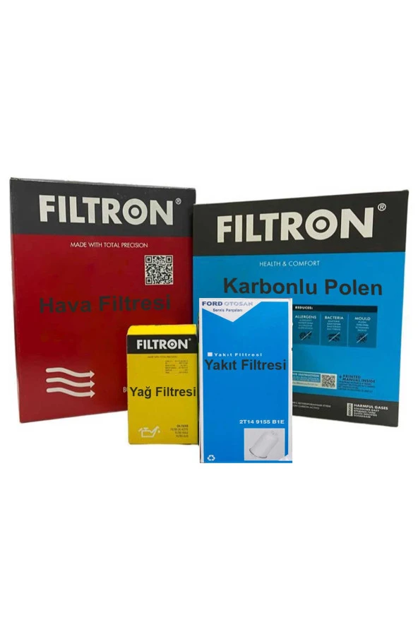 Ford B-Max 1.5 1.6 TDCi Mann Filtron Filtre Seti 2012-2018 Hava+Yağ+Polen+Yakıt Filtresi (Orijinal)