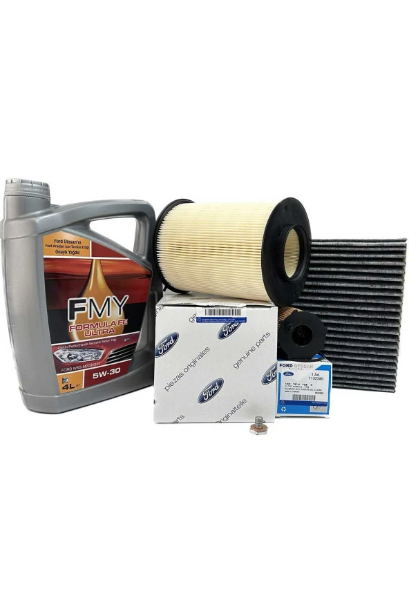 Ford Focus 3 1.6 TDCi Dizel Filtre Bakım Seti 2011-2018 Hava+Yağ+Karbonlu Polen Filtresi+Motor Yağı ürün görseli 1