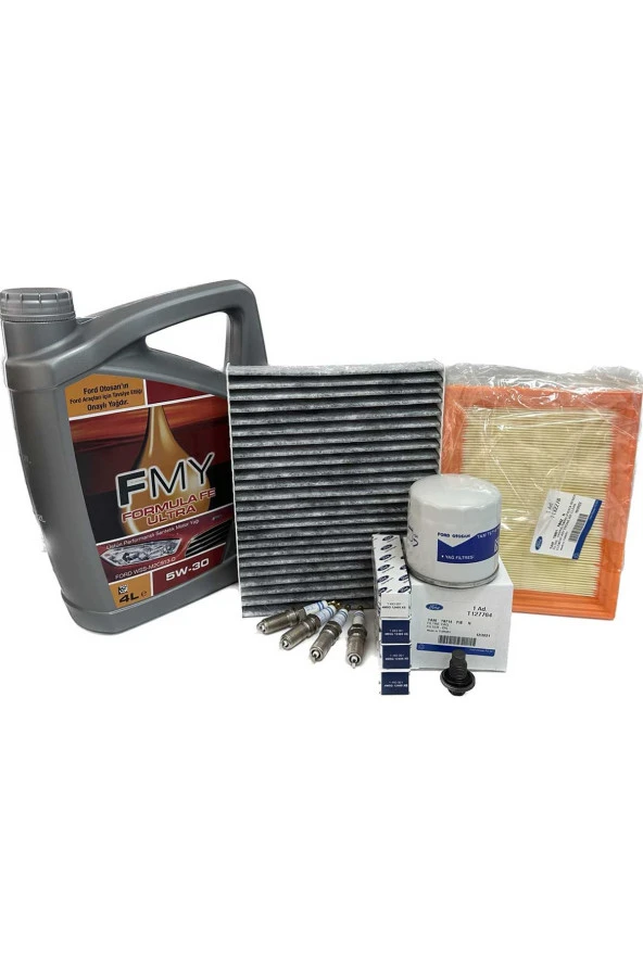 Ford Fusion 1.4 1.6 Benzinli Filtre Bakım Seti 2002-2011 Hava+Yağ+K.Polen+Buji Seti+Motor Yağı