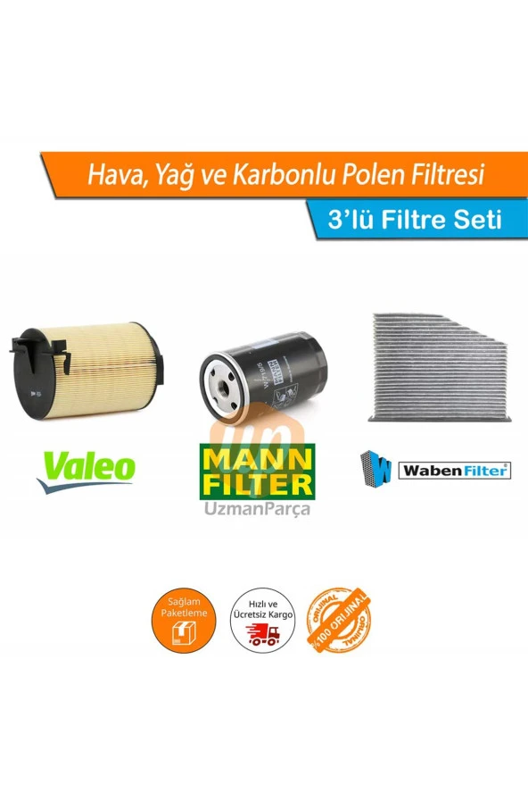 Seat Leon 1.6 Filtre Seti Valeo Mann Wbn Karbonlu 2006-2010 ürün görseli 1