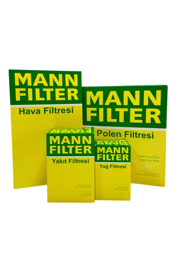 Audi A4 1.9 TDI Dizel MANN Filtre Bakım Seti 2002-2008 Hava+Yağ+Yakıt+Standart Polen